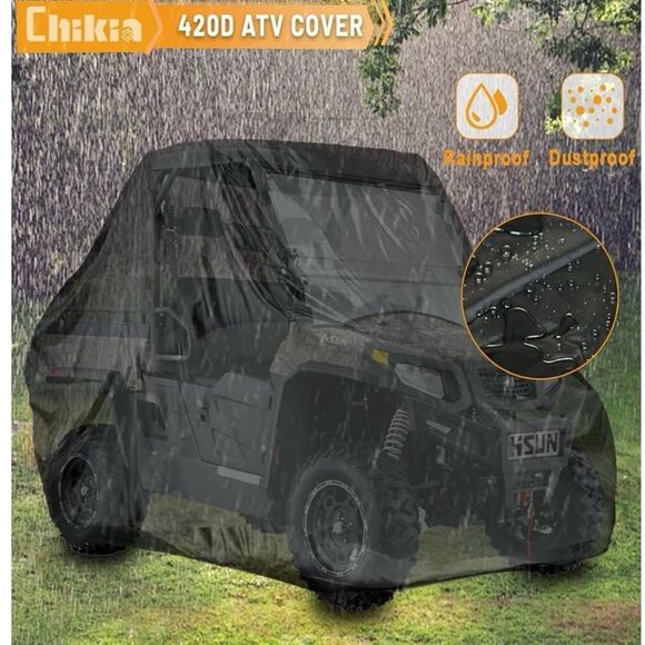 Chikia 2-3 Seater UTV Cover 420D Waterproof Utility 125x59x66" - Picture 3 of 7